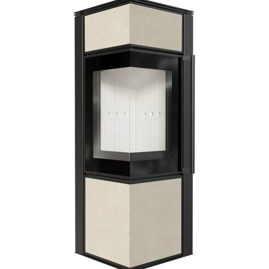 Kaminofen aus Stahl KRATKI TORA/S 8 kW Ø 150 Quarzsinter FOKOS SALE mit Türfeder