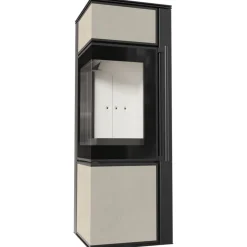 Kaminofen aus Stahl KRATKI TORA/S 8 kW Ø 150 Quarzsinter FOKOS SALE mit Türfeder