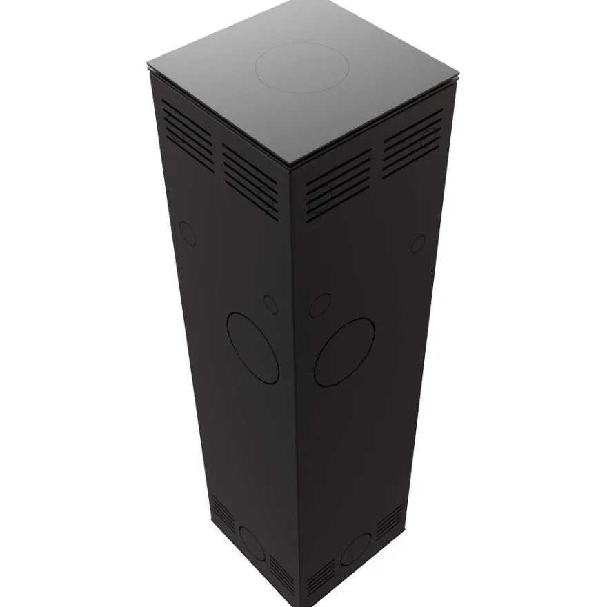 Kaminofen aus Stahl KRATKI TORA/L 8 kW Ø 150 Quarzsinter FOKOS SALE schwarz Verkleid