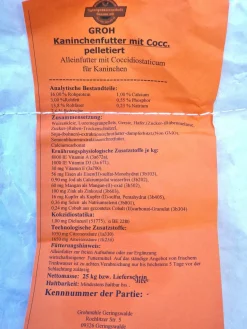 Kaninchenfutter Hasenfutter Pellets Alleinfutter mit Cocc. 5kg