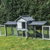 Kaninchenstall Picasso grau weiss mit PVC Welldach