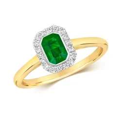 9 Karat (375) Gold Cluster Diamant Solitärring Brillant-Schliff 0.11 Karat HI - I1