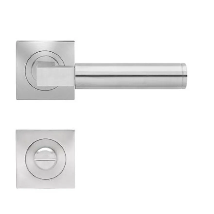 Karcher Türdrücker-Rosetten-Garnitur ER31Q Tasmania quadratisch Edelstahl matt