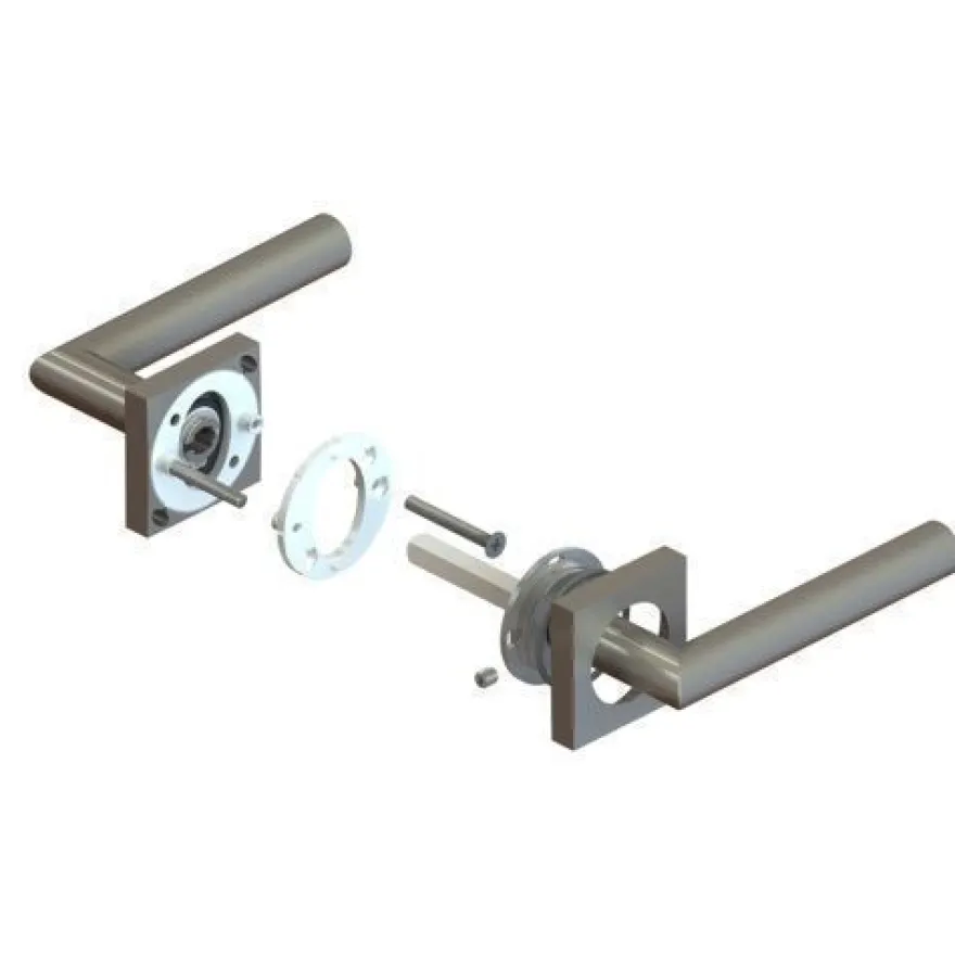Karcher Türdrücker-Rosetten-Garnitur ER31Q Tasmania quadratisch Edelstahl matt