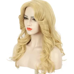 Karlery Damenperücke 70er Jahre Stil lang blond gewellt Disco Vintage Kostüm