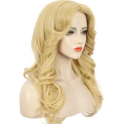 Karlery Damenperücke 70er Jahre Stil lang blond gewellt Disco Vintage Kostüm