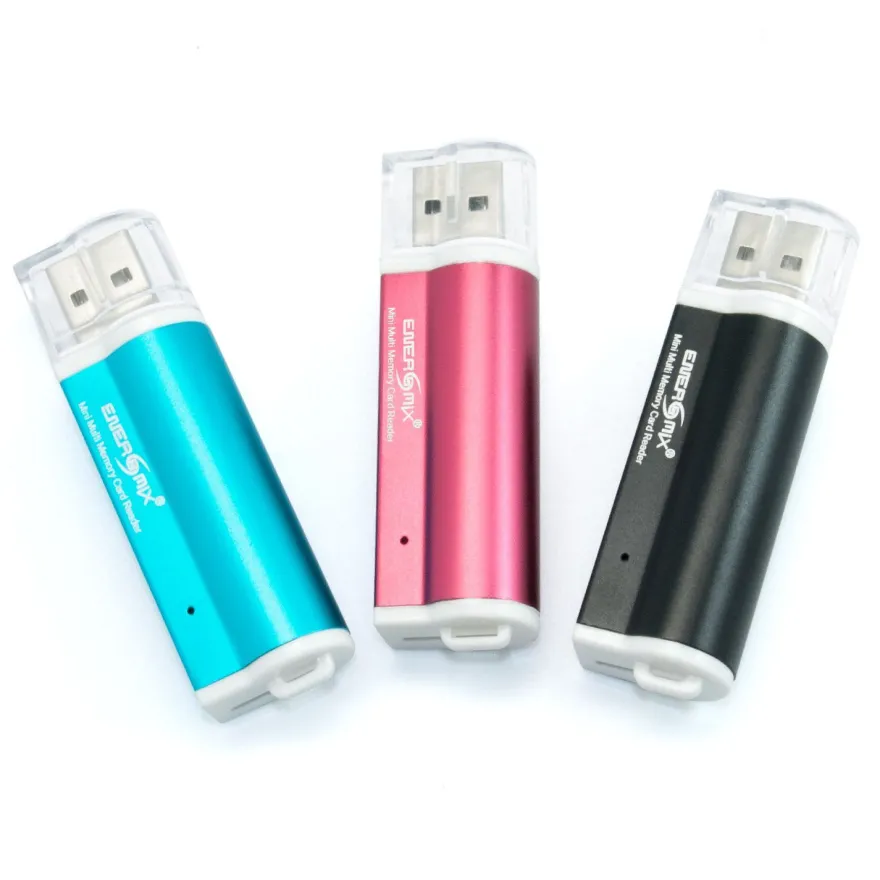 Kartenlesegerät USB Kartenleser schwarz blau oder rot | bis 64 GB