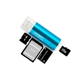 Kartenlesegerät USB Kartenleser schwarz blau oder rot | bis 64 GB