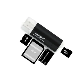 Kartenlesegerät USB Kartenleser schwarz blau oder rot | bis 64 GB