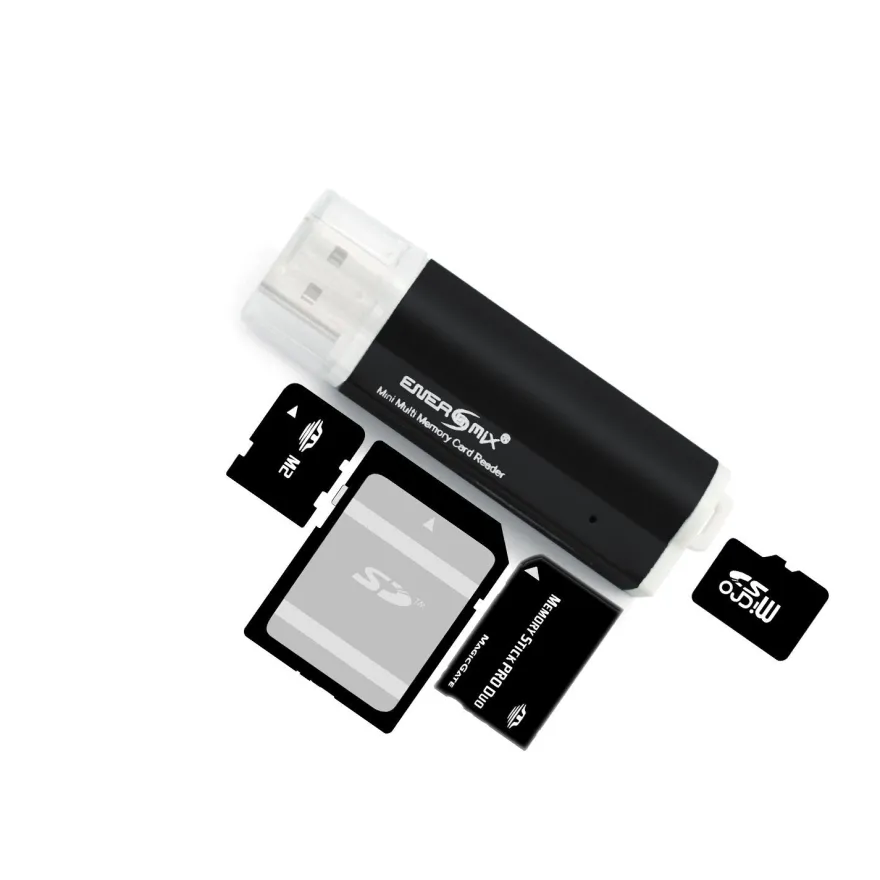 Kartenlesegerät USB Kartenleser schwarz blau oder rot | bis 64 GB