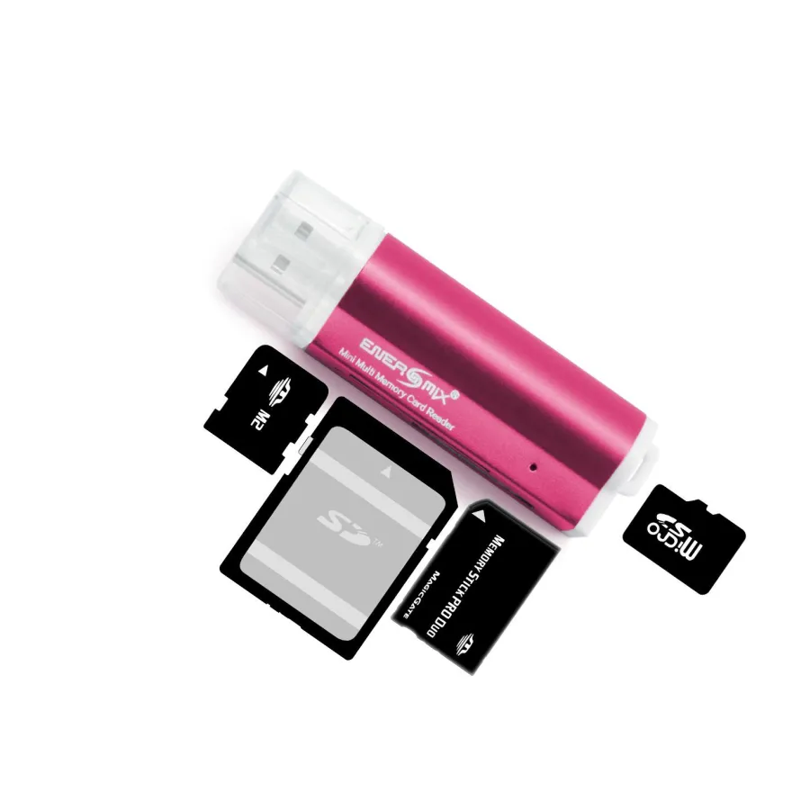 Kartenlesegerät USB Kartenleser schwarz blau oder rot | bis 64 GB