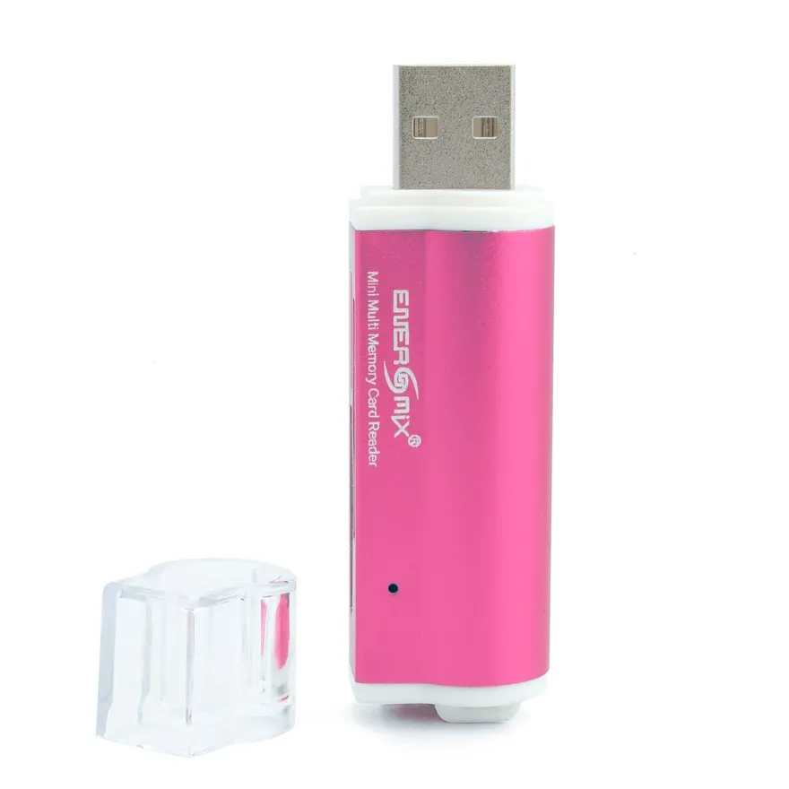 Kartenlesegerät USB Kartenleser schwarz blau oder rot | bis 64 GB