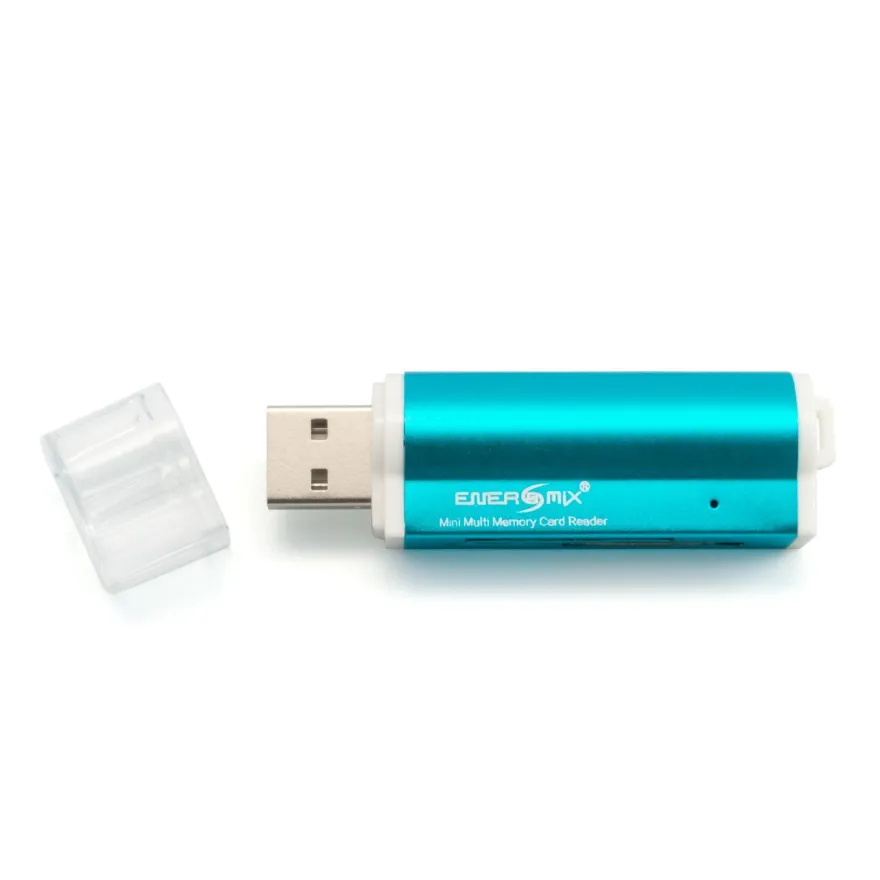 Kartenlesegerät USB Kartenleser schwarz blau oder rot | bis 64 GB