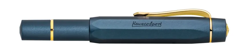 Kaweco Piston SPORT AL Kolbenfüllhalter Navy/Gold | Starter Set