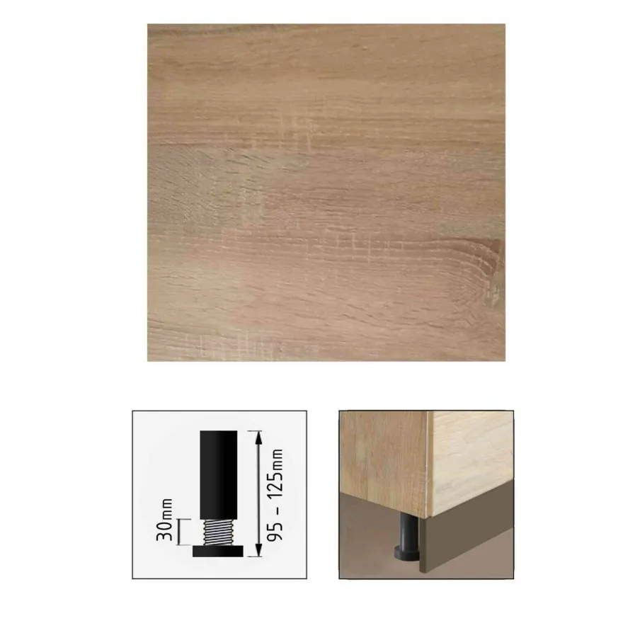 Küche ALINA 350 cm Küchenzeile Einbauküche Küchenblock Sonoma Eiche