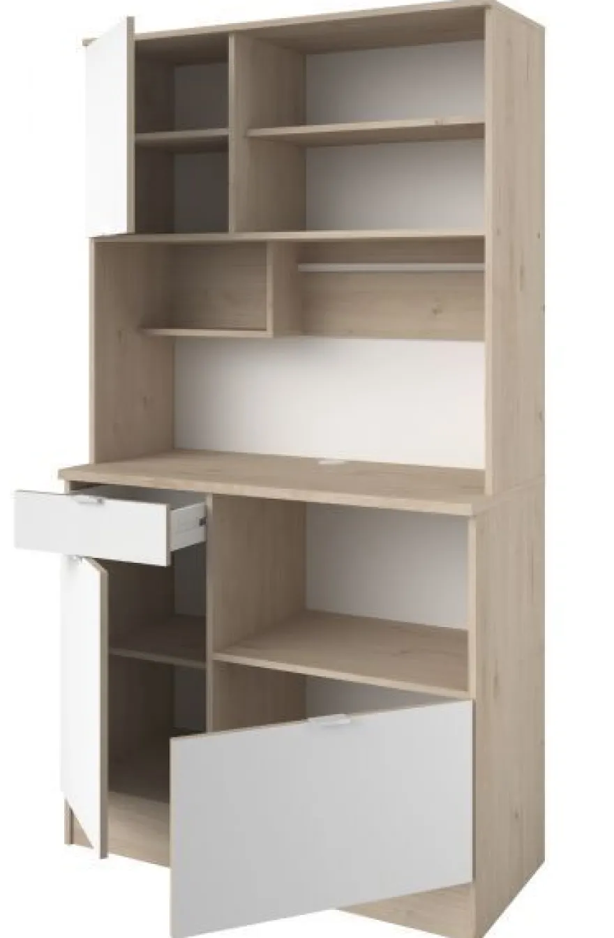 Küchenschrank Single Küche weiß Eiche Buffetschrank Parisot SoCool 100x184 cm