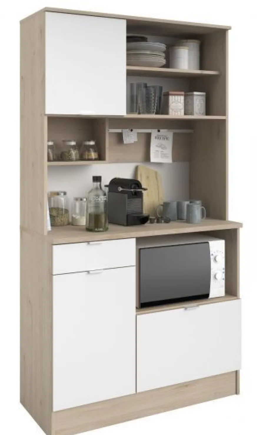 Küchenschrank Single Küche weiß Eiche Buffetschrank Parisot SoCool 100x184 cm