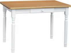 Küchentisch Esstisch Speisetisch Tisch Weiss Farbe Alder mit Schublade