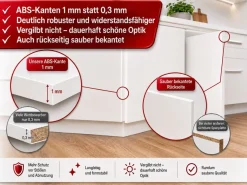 Küchenzeile Emma 330 cm Champagner Matt- Küche, Küchenblock 3,3m, mit Arbeitsplatte