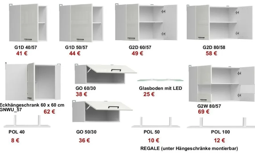 Küche, Schränke, Küchenzeile 180 oder 240 cm Farbe auswählbar Neu&Schnell