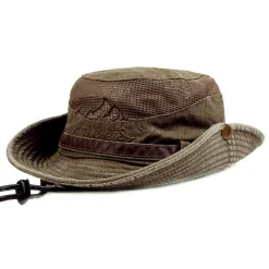 KeepSa Sommerhut Herren Safari Fischerhut Baumwolle-Leinen, atmungsaktiv
