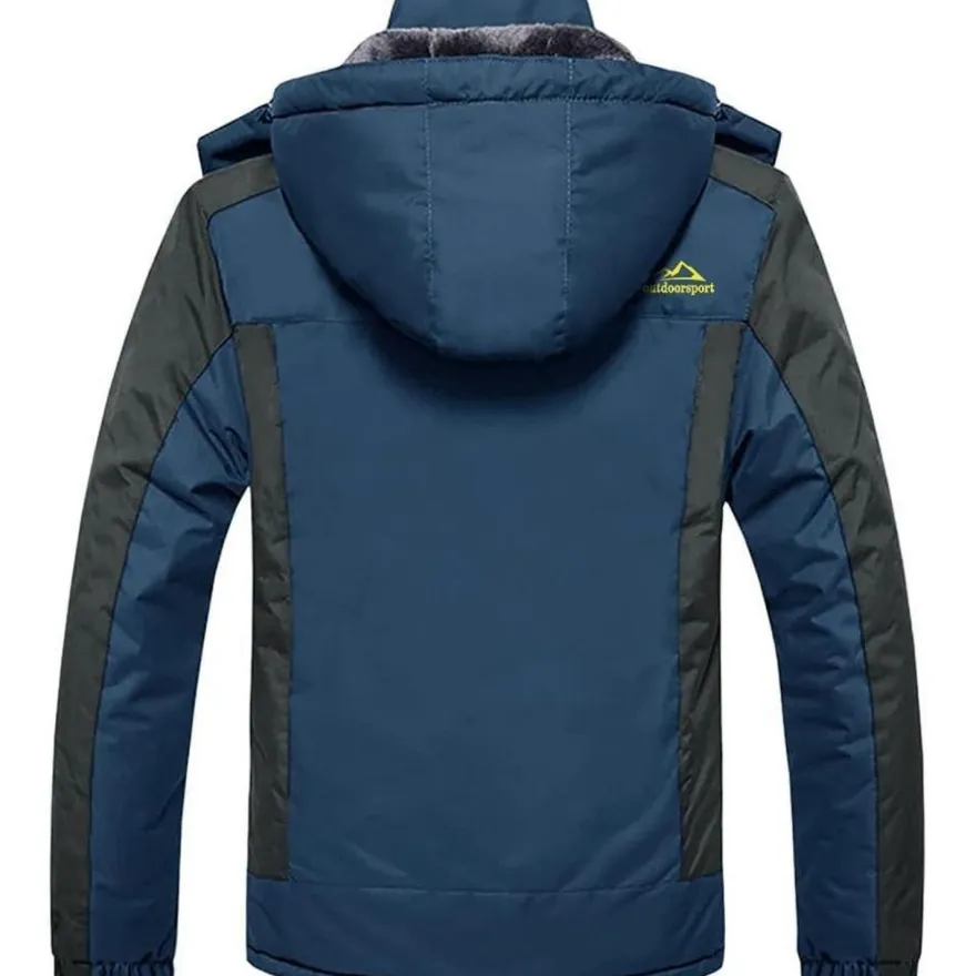 Kefitevd Herren Winterjacke Wasserdicht Warm Gefüttert Skijacke Outdoor
