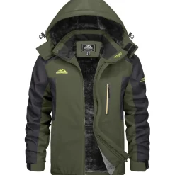Kefitevd Herren Winterjacke Wasserdicht Warm Gefüttert Skijacke Outdoor