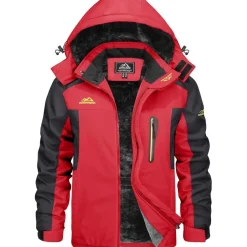 Kefitevd Herren Winterjacke Wasserdicht Warm Gefüttert Skijacke Outdoor