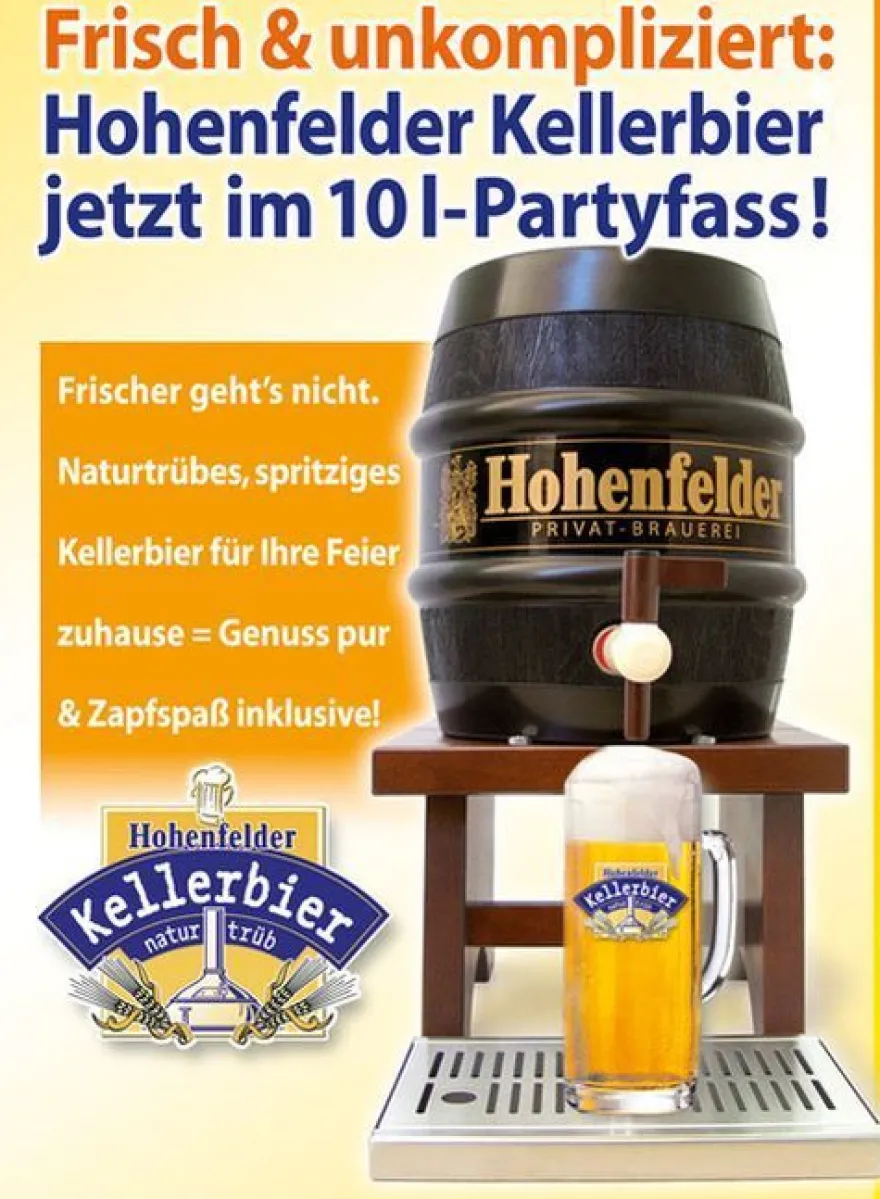 Kellerbier Hohenfelder Privat-Brauerei 10 Liter Party-Fass