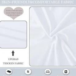 Keluina XL Stuhlhussen für Esszimmer mit hoher Rückenlehne, Spandex, Weiß