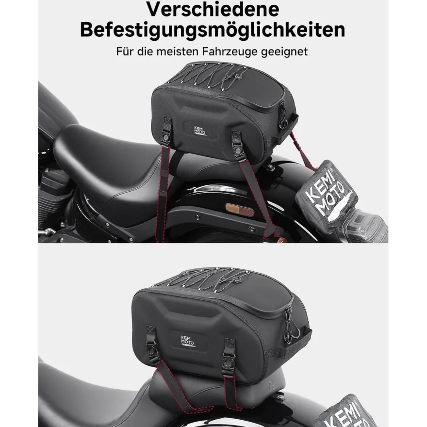 Kemimoto 13L Motorrad Hecktasche Wasserdicht, Multifunktional, 3-in-1