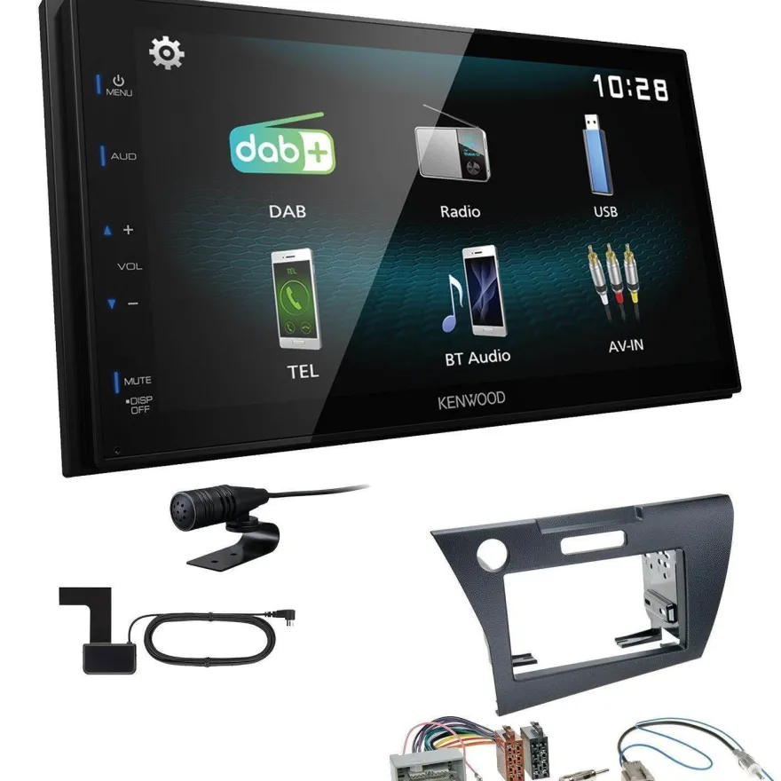 Kenwood 2-DIN Digital Autoradio DAB+ Bluetooth für Honda CR-Z ab 2010 schwarz