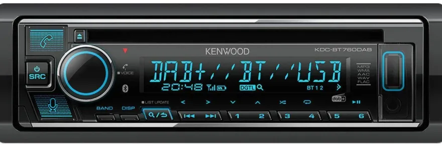 Kenwood 1-DIN Receiver Radio Bluetooth für Seat Toledo IV piano black mit Canbus