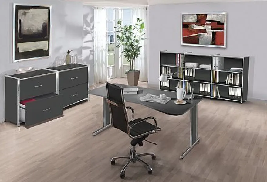 Kerkmann Büroschrank Regal Artline 2 OH 80x38x78 cm Chrom