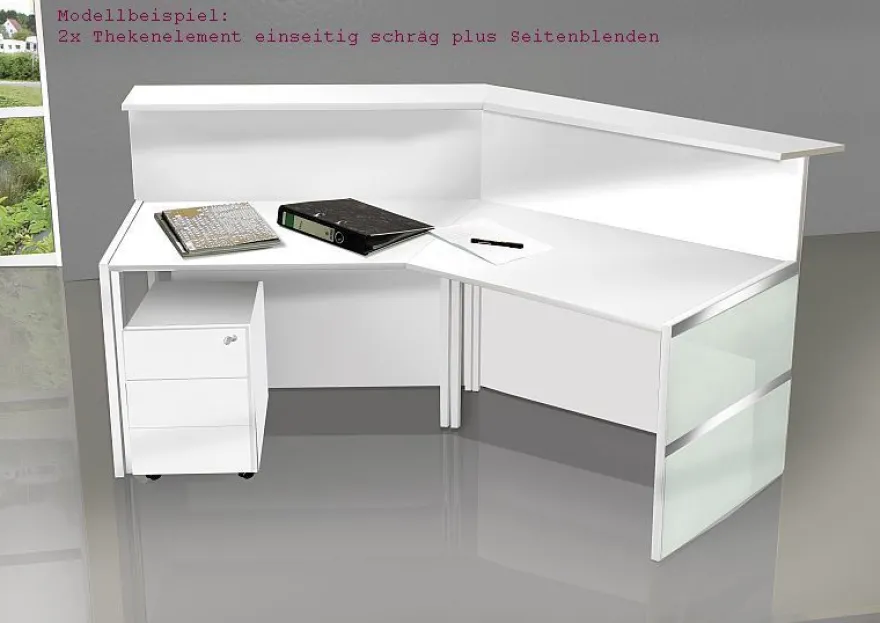 Kerkmann Design-Theke Theke Atlantis Glas 1-seitig schräg rechts (B)2410x(T)1700x(