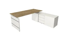 Kerkmann Komplettarbeitsplatz Schreibtisch mit Sideboard 4460 Form 4, 180x 80x 74 cm