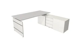 Kerkmann Komplettarbeitsplatz Schreibtisch mit Sideboard 4460 Form 4, 180x 80x 74 cm