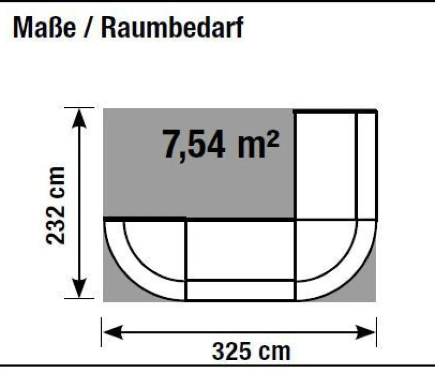 Kerkmann L-Theke für 1-2 Personen Bari (B)3350x(T)2350x(H)1120cm