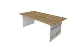 Kerkmann Schreibtisch Form 4 extragroß 200x100x68-76 cm Wangen-Gestell