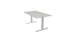 Kerkmann Schreibtisch Form 2 140x80x70-82 cm T-Fuß Alusilber