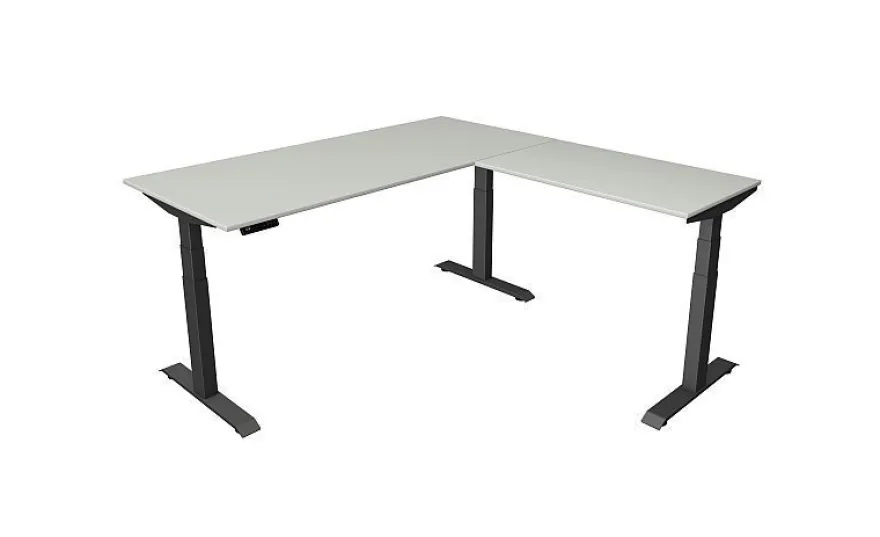 Kerkmann Schreibtisch Sitz-Stehtisch Move 4 anthrazit 180x80x64-129cm mit Anbau