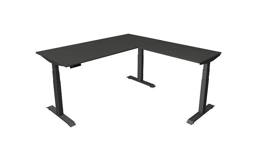 Kerkmann Schreibtisch Sitz-Stehtisch Move 4 anthrazit 180x80x64-129cm mit Anbau