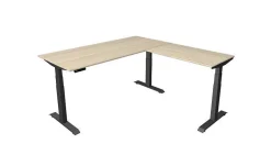 Kerkmann Schreibtisch Sitz-Stehtisch Move 4 anthrazit 180x80x64-129cm mit Anbau