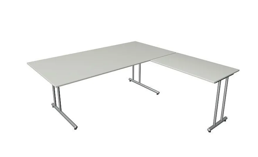 Kerkmann Schreibtisch 4367 START UP 200x100x75cm mit Anbautisch 100x60x75cm C-Fuß