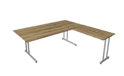 Kerkmann Schreibtisch 4367 START UP 200x100x75cm mit Anbautisch 100x60x75cm C-Fuß