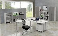 Kerkmann Schreibtisch 4367 START UP 200x100x75cm mit Anbautisch 100x60x75cm C-Fuß