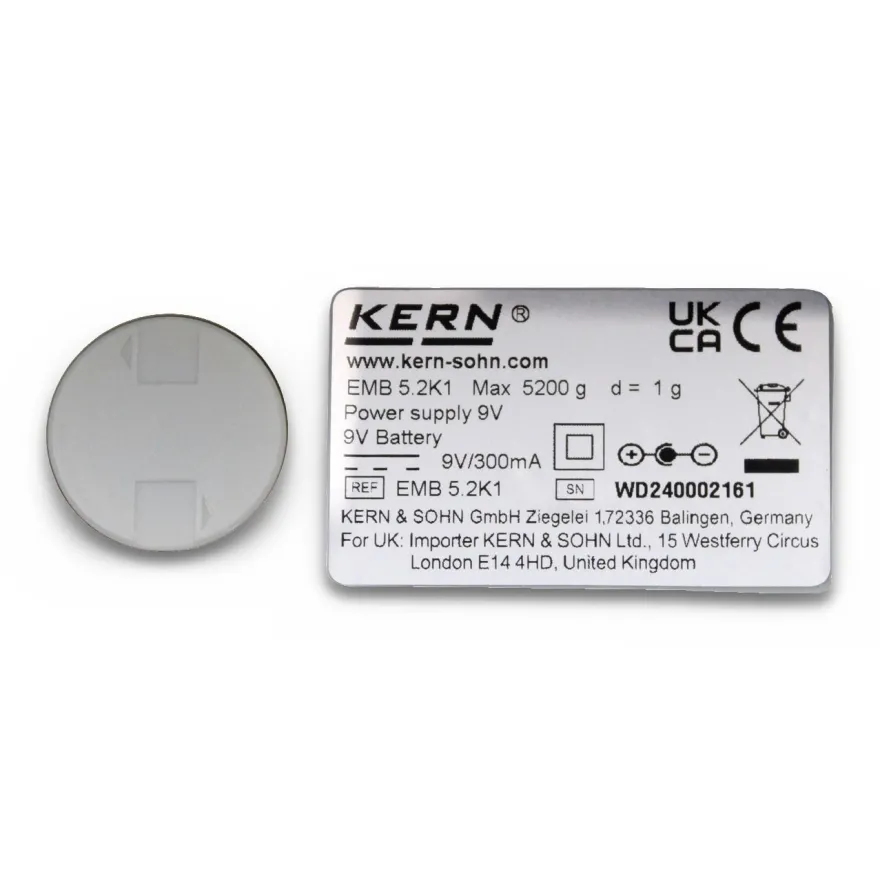 KERN Basic Präzisionswaage EMB 5.2K1 bis 5200 g mit Ablesbarkeit 1 g