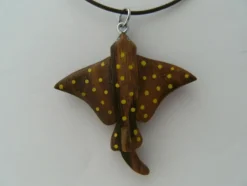 1 Kette Holzanhänger Ketten Modeschmuck Lederband Holzkette Tiere Zoo Vogel