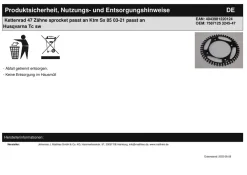 Kettenrad 47 Zähne sprocket passt an Ktm Sx 85 03-21 passt an Husqvarna Tc sw