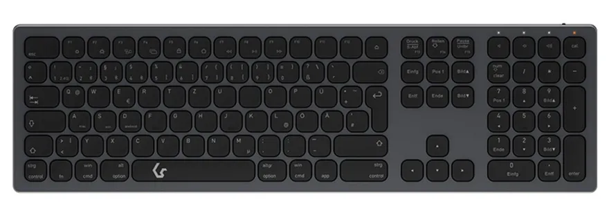 KeySonic KSK-8023BTRF (DE), Full-Size Aluminium Tastatur, Bluetooth® & RF, für Window